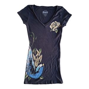 Sinful Women's Black Graphic Tee